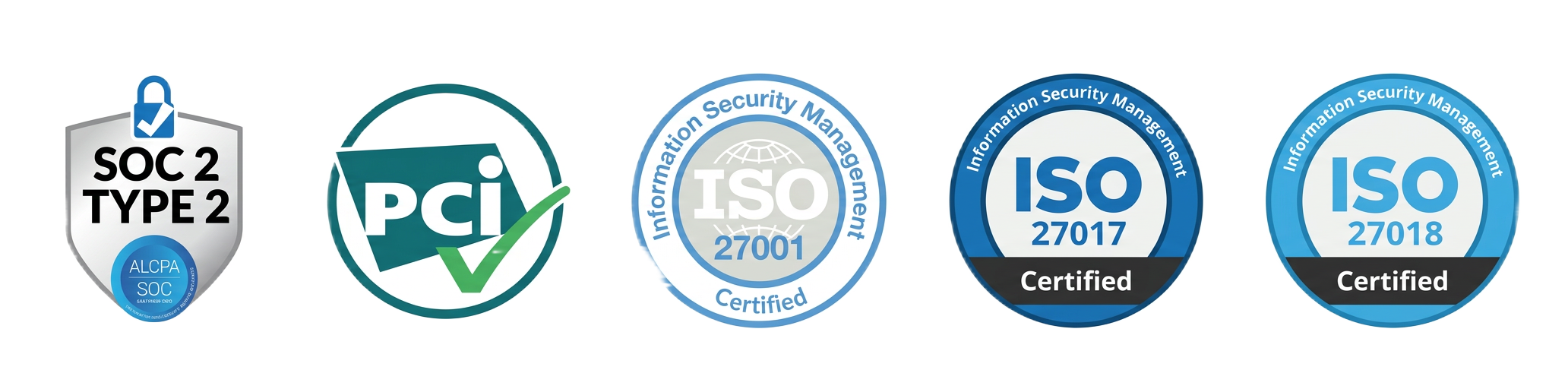 Certificações SOC 2 Type II, PCI DSS, ISO 27001, ISO 27017 e ISO 27018